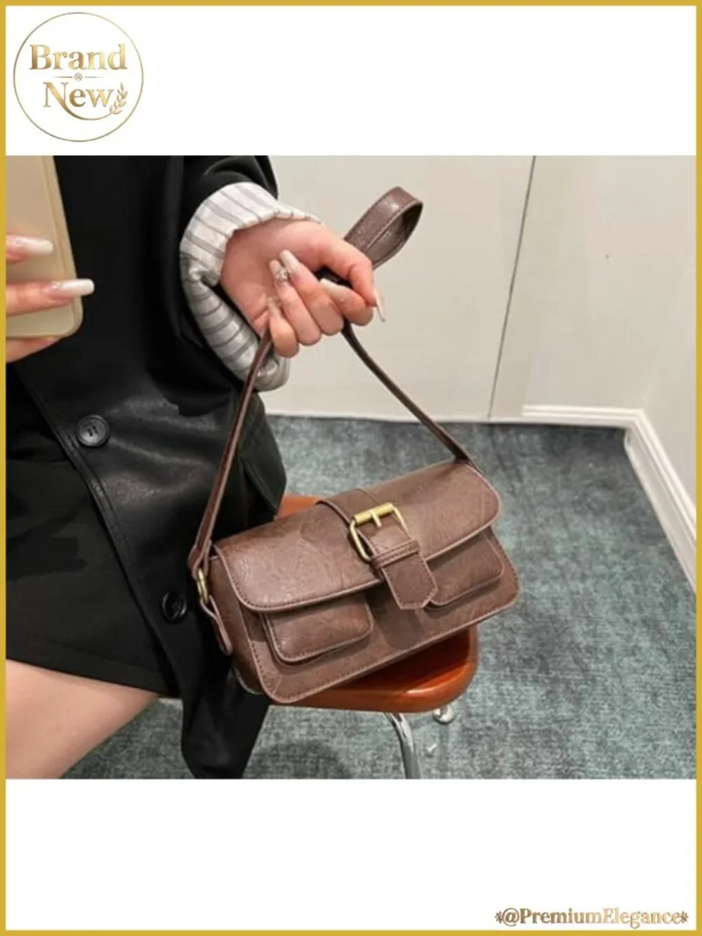 Vegan Leather Hobo Shoulder Bag Purse Women Adjustable Strap Crossbody Clutch